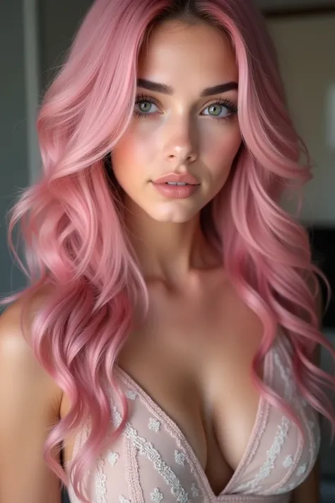 Selfie,sex,Nude, cocks in front of you,Savor your taste ,Pink hair roll ,Wavy hair ,Pink Eyes