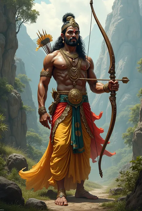 lord sri ram holding bow arrow