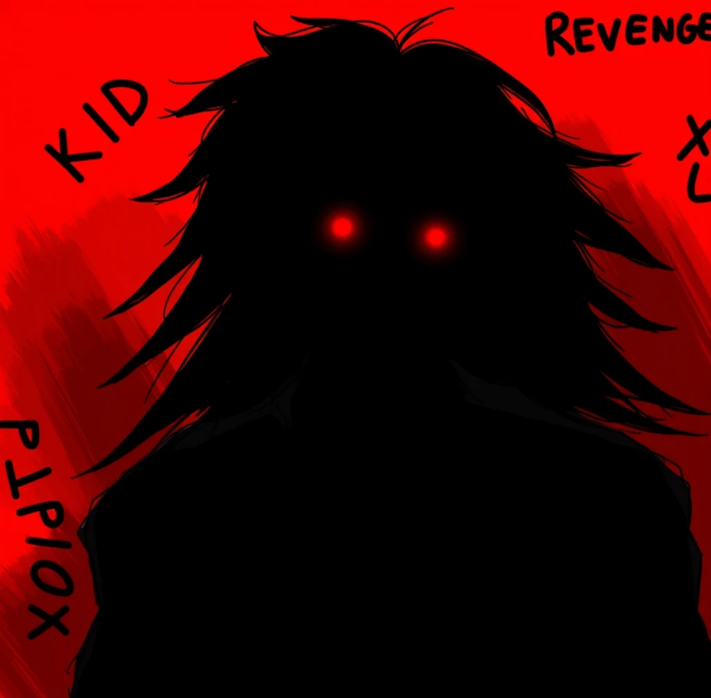 
a close up of a person with a long and organizated black hair and a red background, red crimson glow eyes, revenge, revenant, the father of sorrow and revenge, gapmoe yandere grimdark, female revenant, yandere, digital art from danganronpa, demon slayer a...