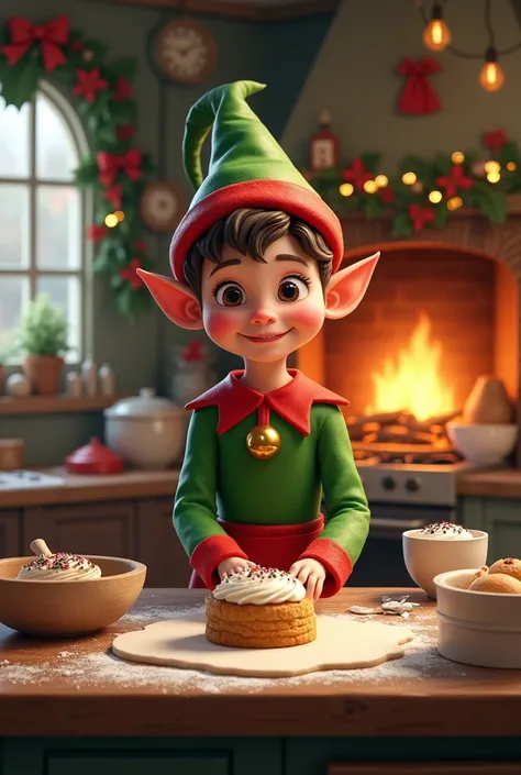 Photo of Christmas elf cooking Christmas cakes 