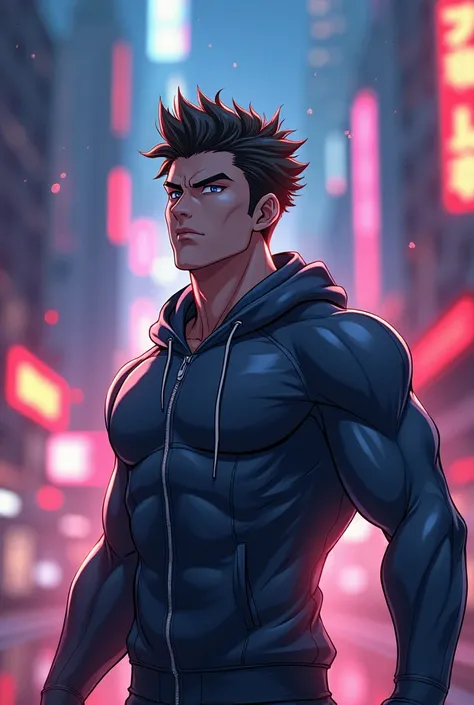  A man feel energized. 
 Anime pic look realistic