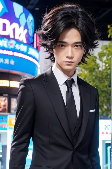 Black suit foxs funny hair
anime
man