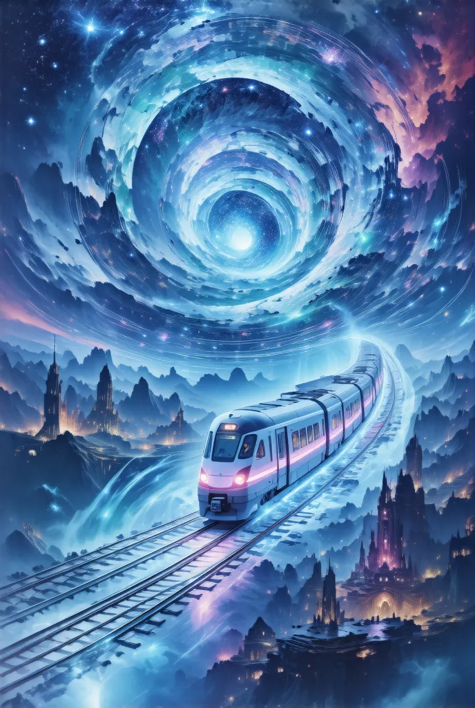 science fiction,  actual .  cyberpunk trains spiral dynamically in outer space,it also destroys many layers of dimensions ,  has...