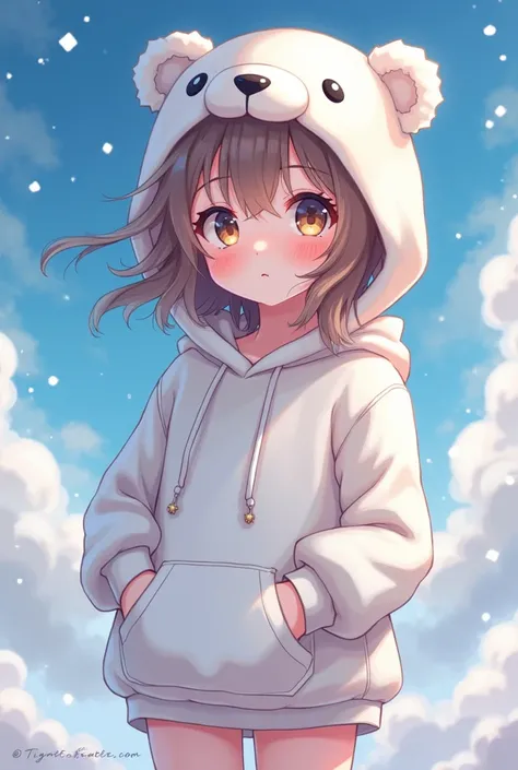 polar bear hoodie anime girl