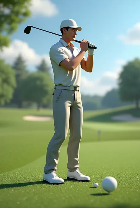 Humanoid golf 3d character.
 Golf features 