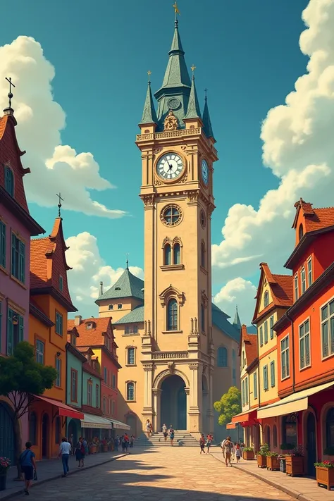 Clock tower poster city of Bar-le-Duc 