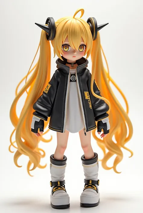 SD Character,The doll has a full body and looks like an angel , ４Head size,Full body showing up to the feet ,    cyberpunk , golden hair in Good Smile Company anime style , The photo is、Shi Tao,   has become a hot topic in the CG Society , Neo-Dada, from  ...