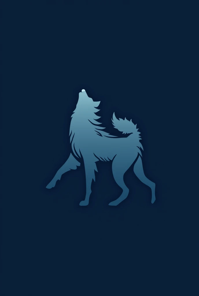 create a two-wolf logo on a dark blue background in a modern and simple way 