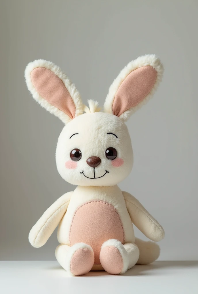  grey background，There is a cartoon plush toy design，