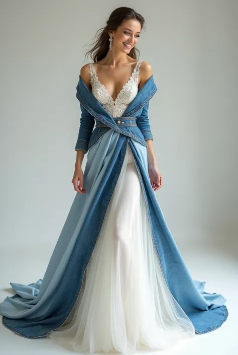 Woman&#39;s full body、 Wedding Style、occasion dresses、Incorporate denim items