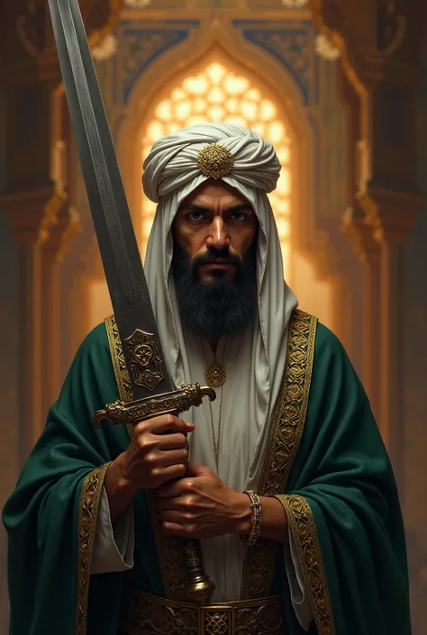 I want a picture of Imam Ali holding a sword