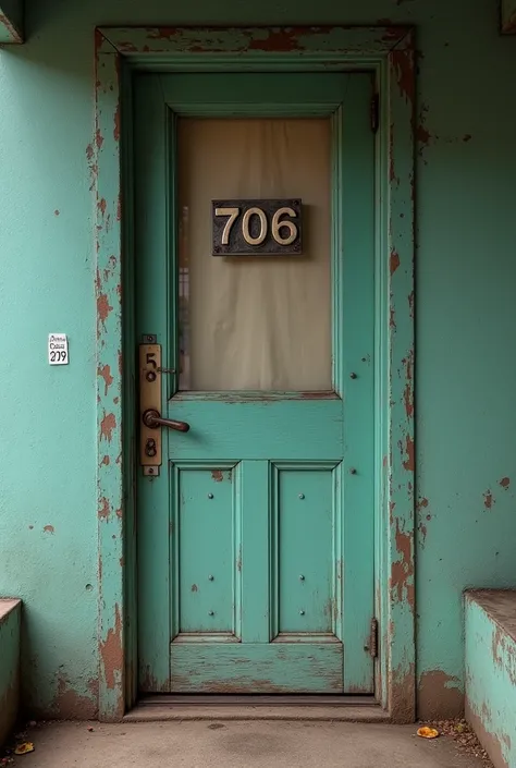 Motel door with 706 written on it