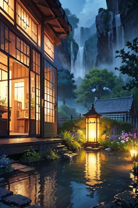  best quality、Lush garden、 Mysterious Atmosphere 、 beautiful scenery