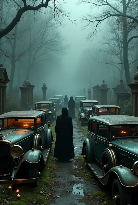 Gothic car cemetery party