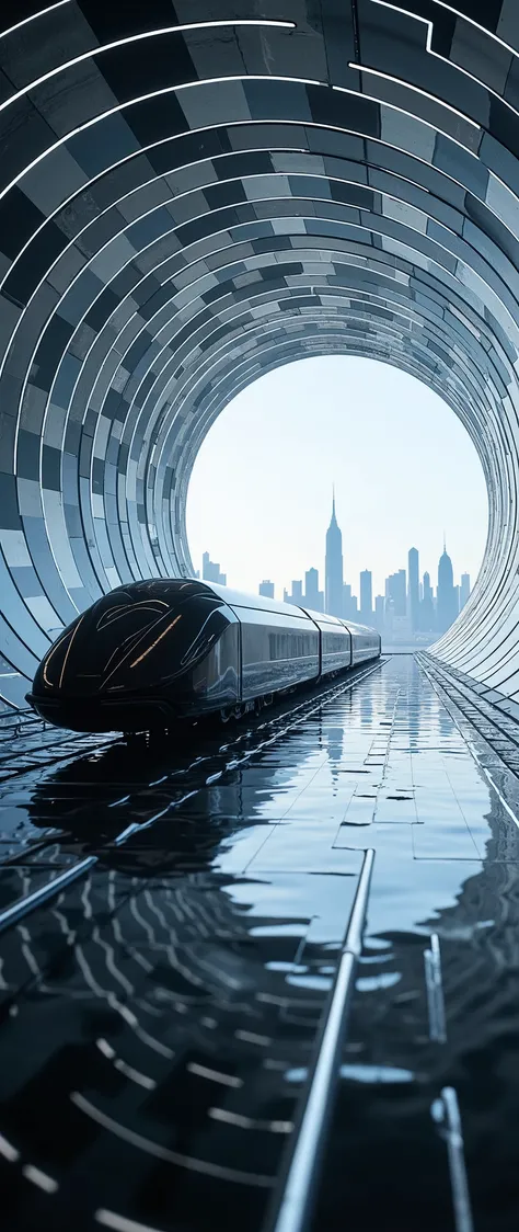 (masterpiece:1.2, Outstanding quality ,Mirror finish, Cinematic Experience, Best Illustration , super detailed),8k,16k,A train that transcends time and space,(A black linear motor car that sails in time and space :2.0),(SF:2.0),(Express super speed of ligh...