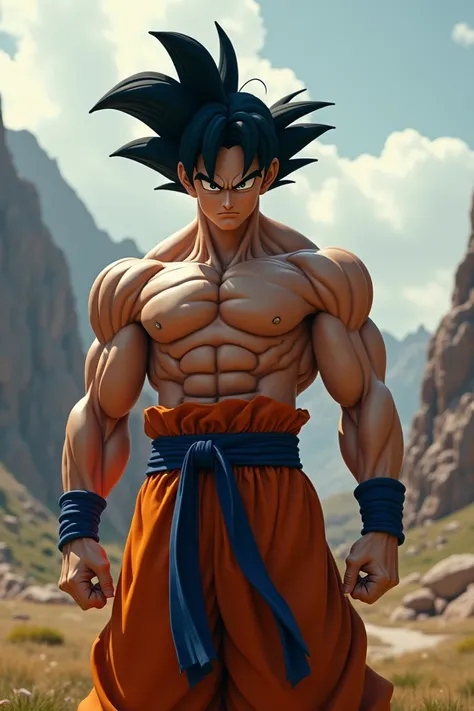 Songoku real life,very realistic,best detail,sinematic