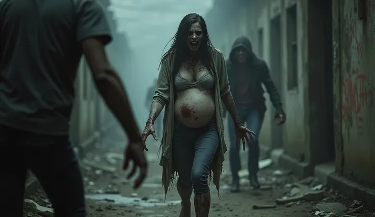 Horror pregnant zombie woman attack on me  