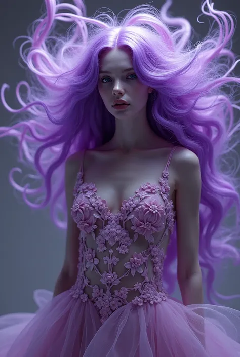 Hyper realistic and detailed Lilith, beautiful clear face, neon purple flowing hair, mystical, dark gothic, stunning, dreamy, ethereal, hypermaximalist, elegant, ornate, luxury, elite, ominous, cgsociety, style of james jean, Tom bagshaw, Roberto Ferri and...