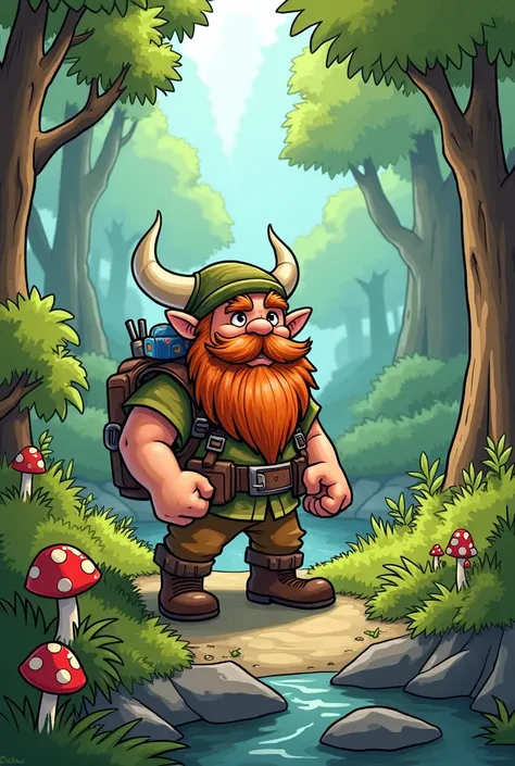 Cartoon drawing natural dwarf 