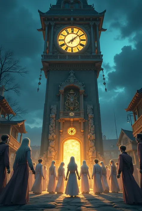  One night at the village clock tower, twelve magical figures—the Hours—appeared and offered to help him.