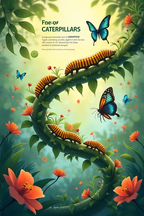  informational poster :  design a  (digital )  informational poster . On the topic “From caterpillar to butterfly”