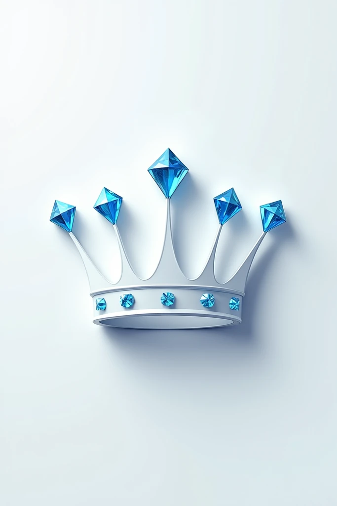 Make a logo of a white crown with blue diamonds 