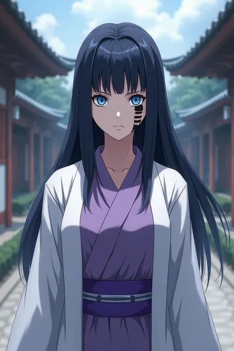  This is a female character in Naruto who has a cold personality with a non-white transverse cutter Along with it is the hyuga clan, with blue eyes 