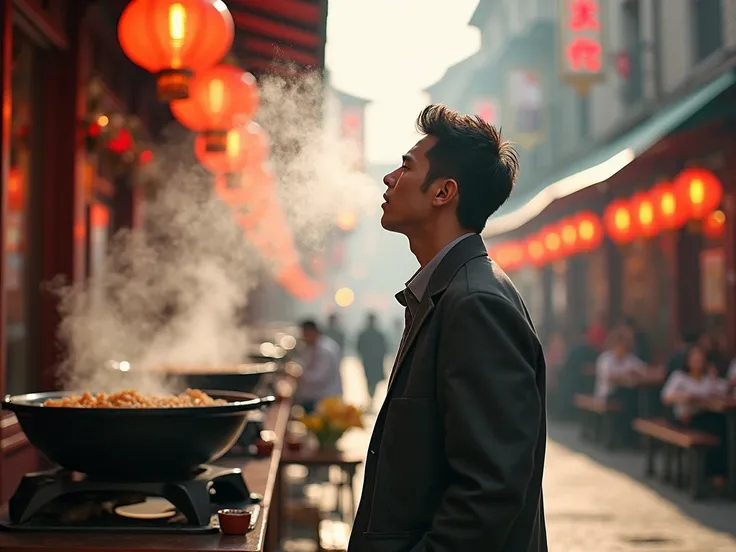  and the scent drifted into the mans nose in front of the hot pot restaurant，Then I sneezed 