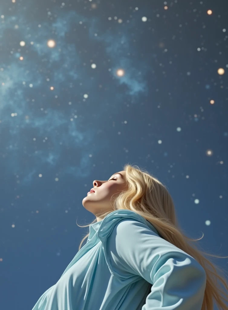 a beautiful young platinum blonde woman in a white dress looking up at the starry night sky with the milky way, intricate detailed face, (best quality,4k,8k,highres,masterpiece:1.2),ultra-detailed,(realistic,photorealistic,photo-realistic:1.37),HDR,UHD,stu...