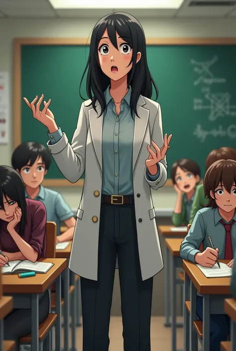 PHYSICS TEACHER WITH MEDIUM-LONG BLACK HAIR WHO IS GOOD BUT TALKS A LOT A LOT SO MUCH THAT HIS STUDENTS GET BORED