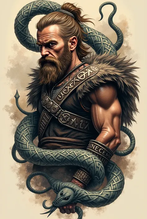 Viking mythology tattoo design for outer forearm