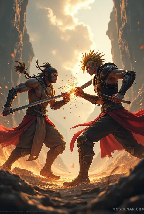 Wukong from (Black Myth: Wukong) vs cloud strife from (final fantas7 remake)