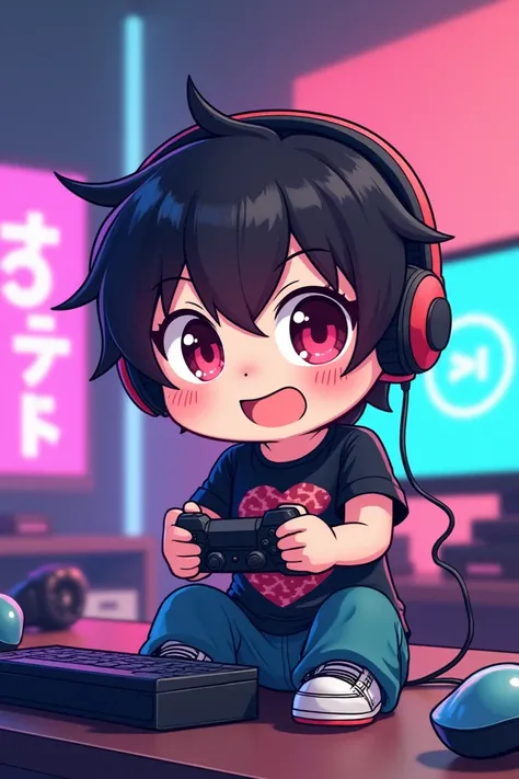 Chibi Japanese gamer