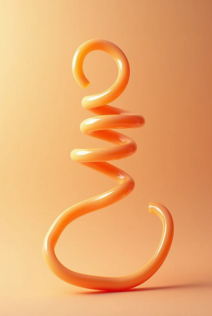  long licorice candy in the shape of a spiral, melon-colored  