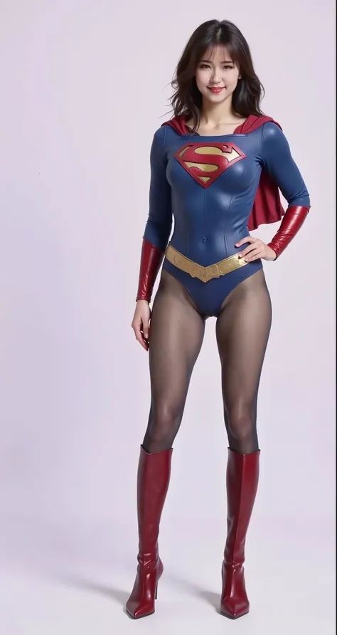  background 、(((  Depicting beautiful legs in black tights   .)))、(((       Legally express the beauty of your smile    )))、((((     Make the most of your own original image   )))、(((    Supergirl Costume   )))、(((ボディにフィットした    Supergirl Costume   )))、(((B...