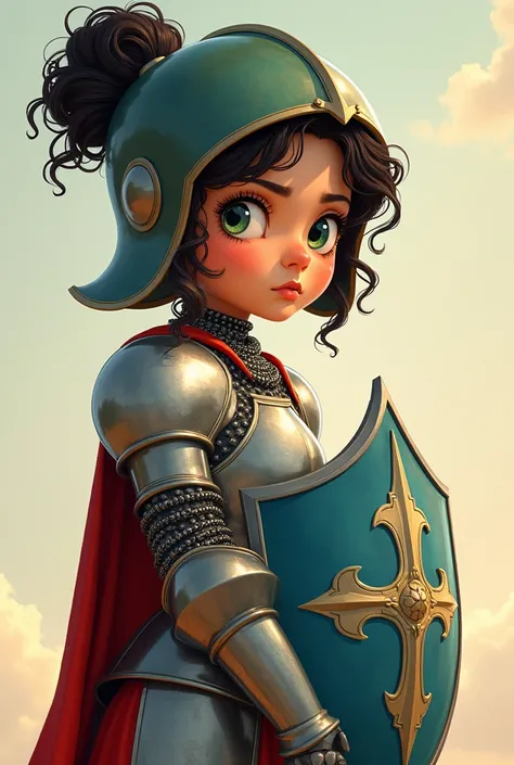 
A 15-year-old Disney-Pixar style full body girl, with a warm complexion and soft blush on her cheeks. She has large green almond-shaped eyes, framed by thin brows, strong anger in face expression and a small red bind emphasizing her cultural heritage. Her...