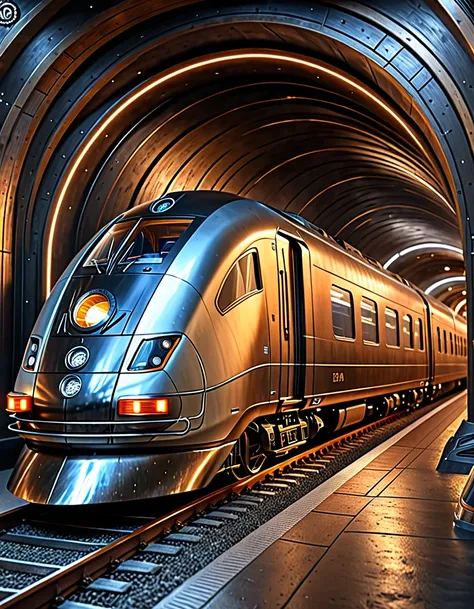 time tunnel, warp, (Time-Traveling Train), masterpiece:1.5, masterpiece, highest quality, UHD, retina, masterpiece, accurate anatomy, textured skin, super detailed, high quality, best quality,  highres icon, 8k