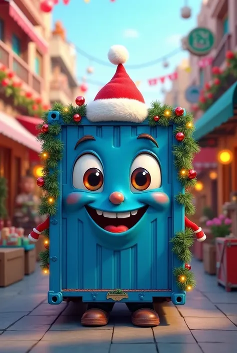  international imported Christmas container, with a lively and happy face color BLUE