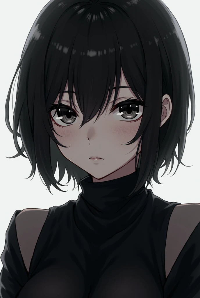 Female Characters Anime Short Black Hair Emotionless Face Paint Beautiful Black Eyes