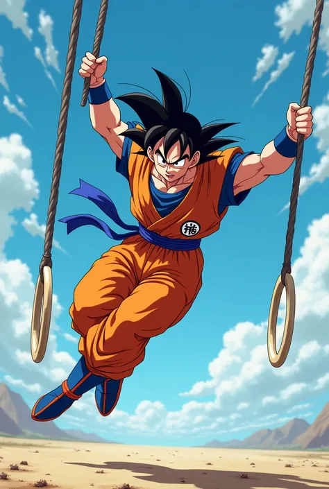 Goku on gymnastics rings