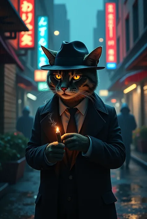 cat detective　cigar 