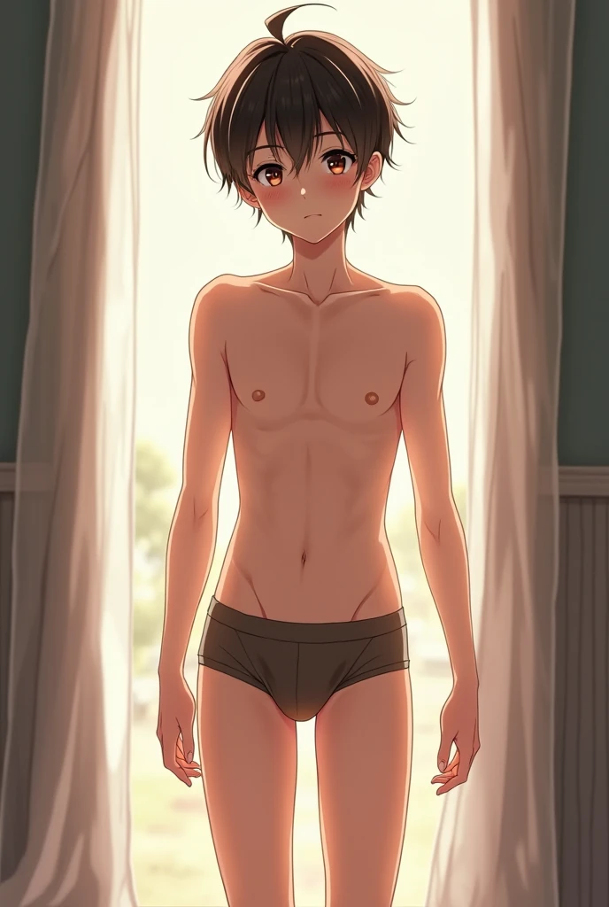 Anime boy in underwear