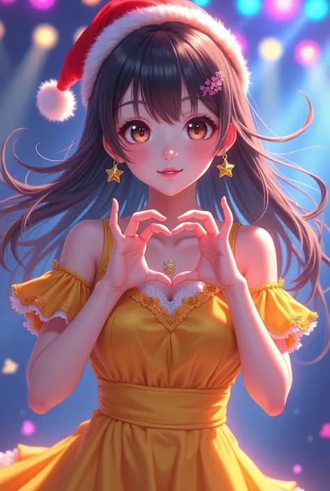 ( Realistic Pictures、 realistic pictures、masterpiece、high-resolution)、CANON、RAW、 IDOL CONCERT 、、cute、 College Student 、 one girl who is at ease、Laugh gently、Idol Girl 、 Japanese Idol Outfits、AKB48、Nogizaka46、 Brown Eyes 、  Thin, delicate hair blowing and s...