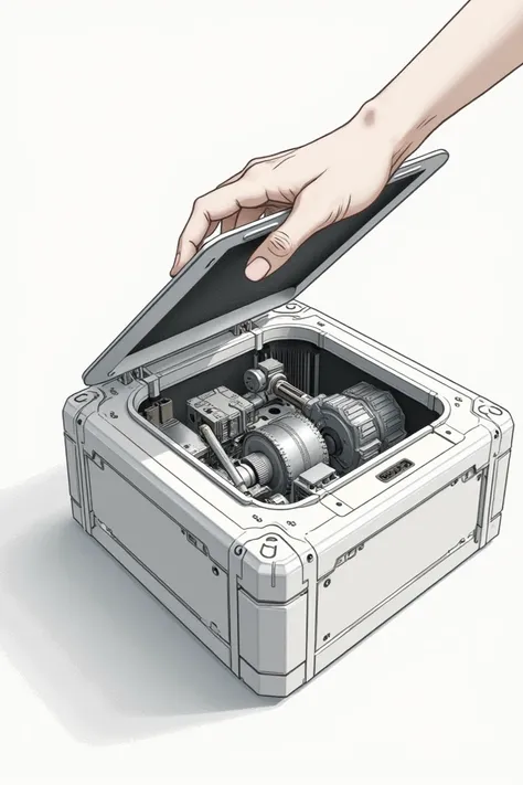 Open lid drawing 