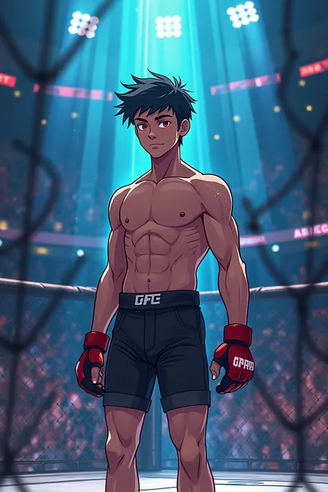 Character Daniel park from lookism with ui mode made entrance in  ring of ufc