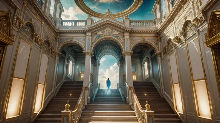 ( best quality,4K,8k, high definition ,masterpiece:1.2), ultra detail,(Realistic,photoRealistic,photo-Realistic:1.37), Impressive Stairs , Beautiful and Detailed Staircase , Spectacular Staircase with Exquisitely Designed , dreamy atmosphere, bright color,...