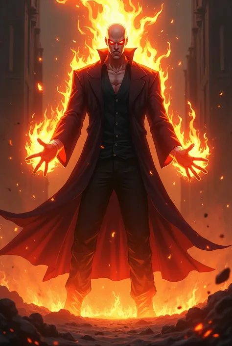 Make me a man anime villain can use fire magic