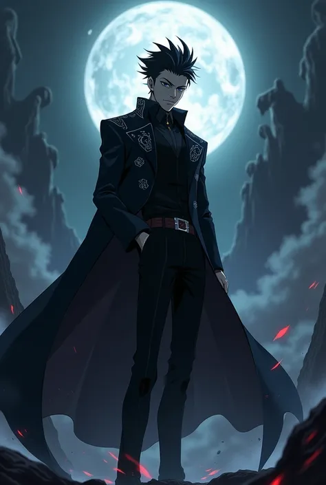 Make me a man anime villain can use dark magic 