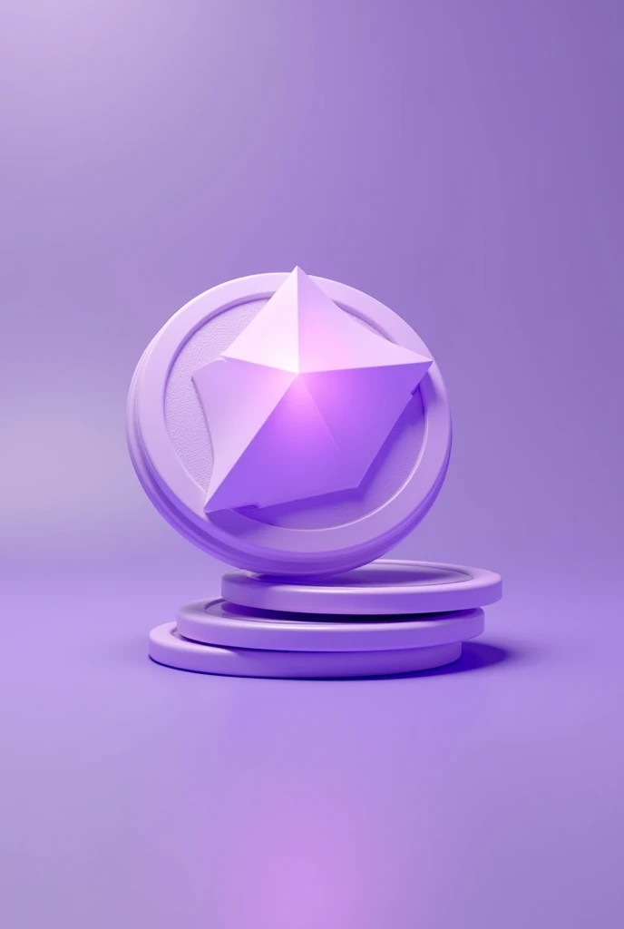 Creat a crypto coin purple color iconic coin dont use letters light purple simple background 