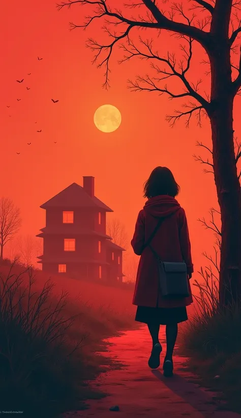 The Image of Grandmother and Clara  ( teenager):

Design:  Clara walking along an isolated path ,  perhaps with a red coat  (making reference to the "red" of the character,  but without the classic connotation of the original story ).  She would have her h...